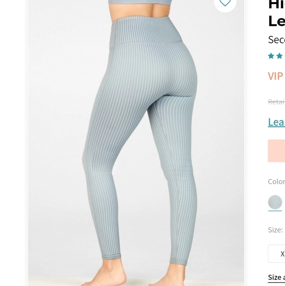 High-waisted seamless rib leggings